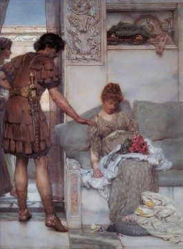 Sir Lawrence Alma Tadema Painting - A Silent Greeting Romantic Sir Lawrence Alma Tadema